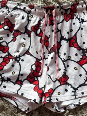 Hello Kitty White and Red Cotton Sleep Shorts